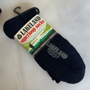 New Lakeland Socks Mens Hiking Supeloop Size M 42- 44 Dark Blue Made in the UK
